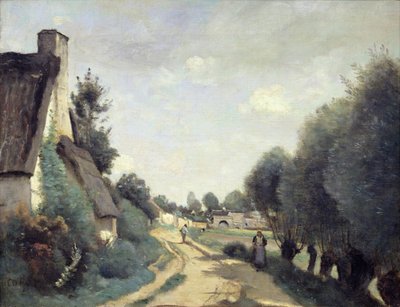 A Road Near Arras, or Cottages, c.1842 by Jean Baptiste Camille Corot